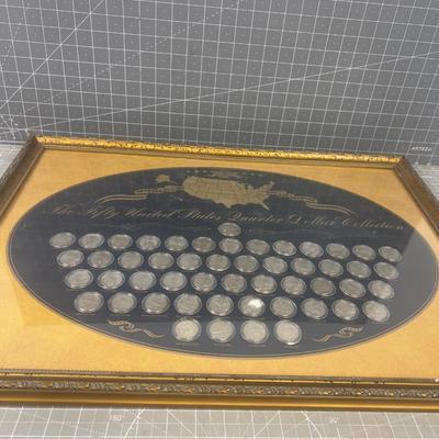 50 State QUARTER Collection Framed and Complete