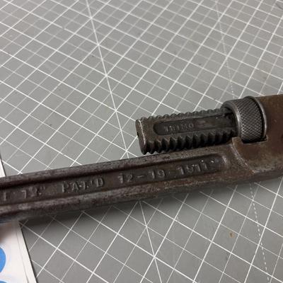 Antique TRIMO Adjustable Wrench Dated 1911