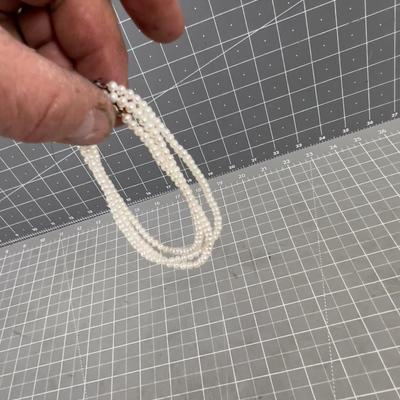 (3) Pearl and Sterling Ankle Bracelets 