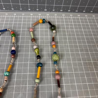 2 Strings of Colorful Ceramic Beads 
