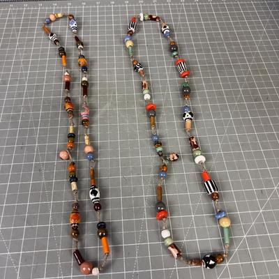 2 More Strings of Ceramic Bead Necklaces