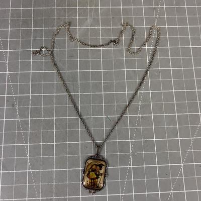 Silver Plated Hummel Pendant on Chain 