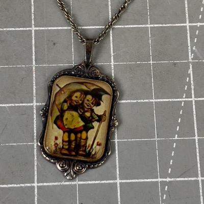 Silver Plated Hummel Pendant on Chain 