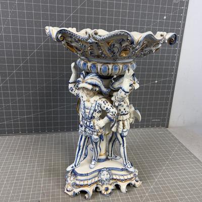  Large Figural Meissen German Porcelain Centerpiece Compote 