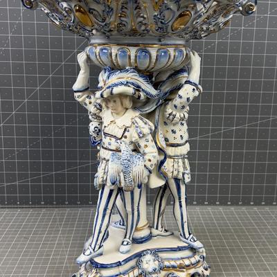  Large Figural Meissen German Porcelain Centerpiece Compote 