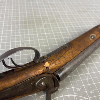 Antique Black Powdered Double Barrell Shotgun