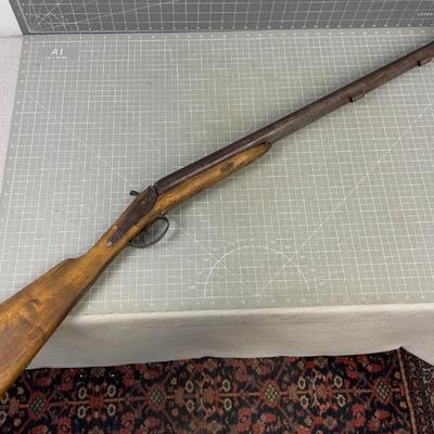 Antique Black Powdered Double Barrell Shotgun