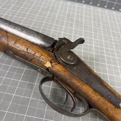 Antique Black Powdered Double Barrell Shotgun