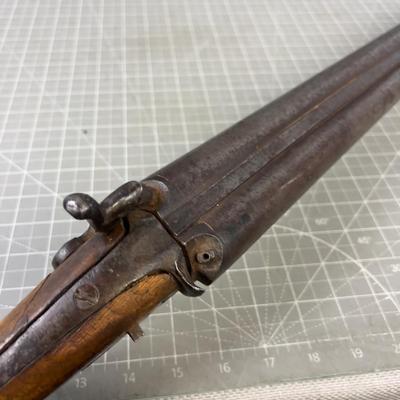 Antique Black Powdered Double Barrell Shotgun