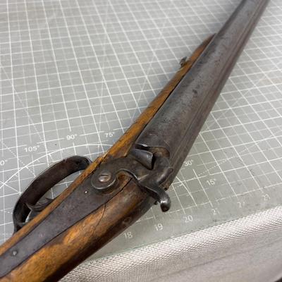 Antique Black Powdered Double Barrell Shotgun