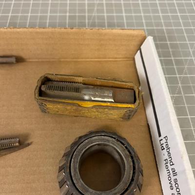 Tray full of Tools: File, Tape & Die, Threader Teeth 