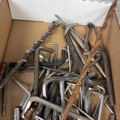 Tray full of Tools: Drill Bits and Allen Wrench 