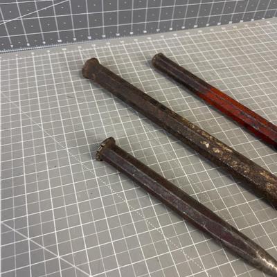 Tay of (3) Large Steel Chisels 