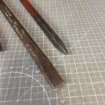 Tay of (3) Large Steel Chisels 