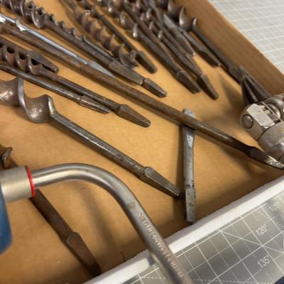 2 Vintage Braces and a Tray of Bits