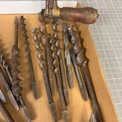 2 Vintage Braces and a Tray of Bits