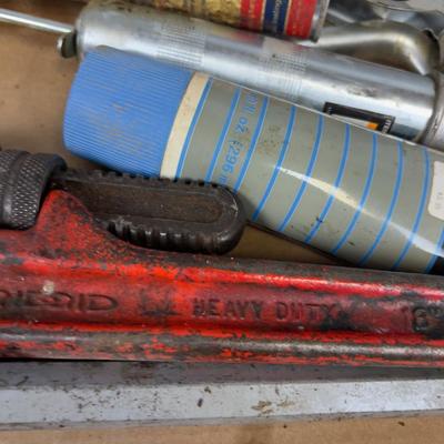 Grease Gun, Gear Lube, Pipe Wrench 