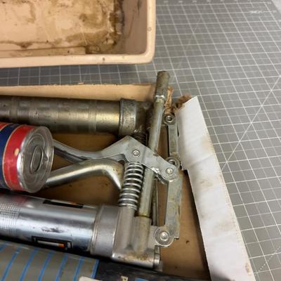 Grease Gun, Gear Lube, Pipe Wrench 