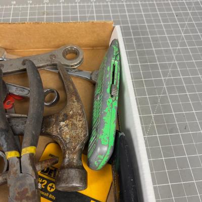 Tools; Vice Grip, Pipe Wrench and Hammer