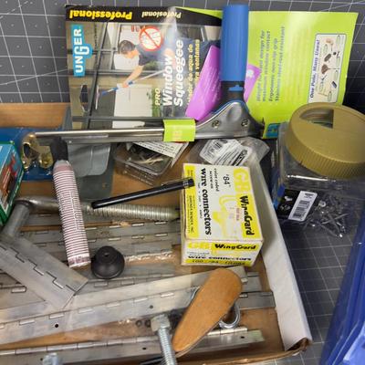 Big Pile of Hardware and other Garage Items; Hole Saws, Bins,etc
