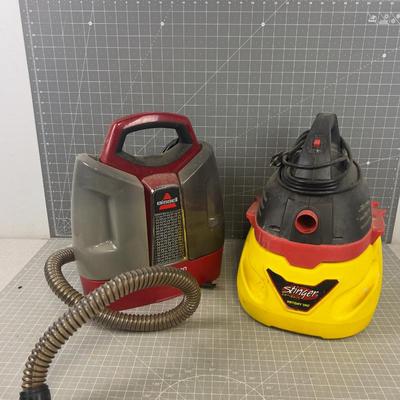 a Little Bissel Cleaner and Stinger Wet Dry Vac