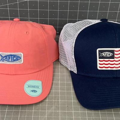 2 American Fishing Hats Snap Back 