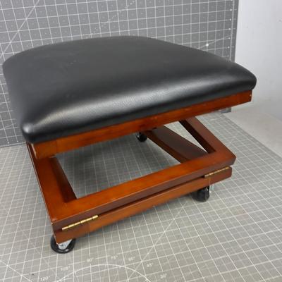 Folding Foot Stool Ottoman Adjustable! 