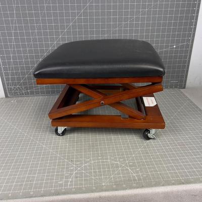 Folding Foot Stool Ottoman Adjustable! 