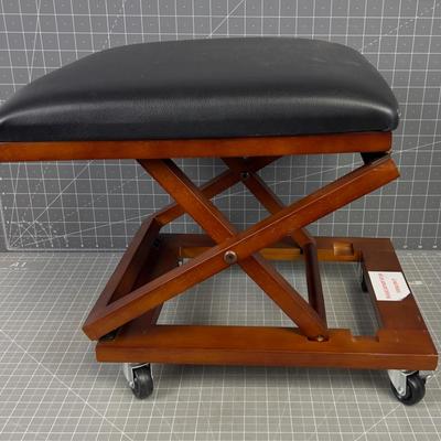 Folding Foot Stool Ottoman Adjustable! 