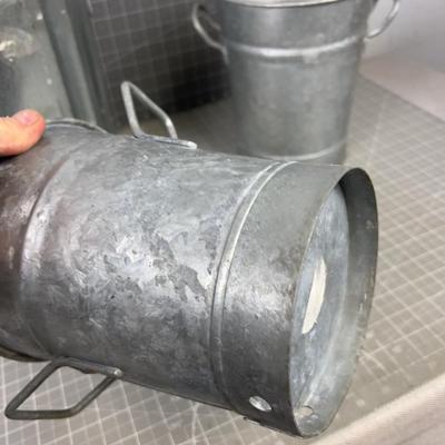 3 Galvanized Buckets 