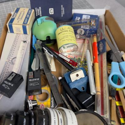 Tray of Drafting and Art Tools
