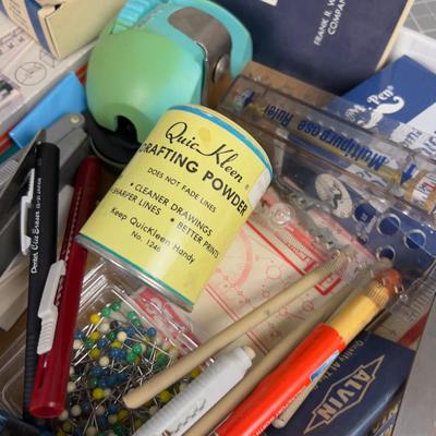 Tray of Drafting and Art Tools