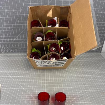 About 40 RED Votive Candle Holders