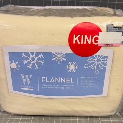 KING Size New Flannel Sheets, NEW Cream Color