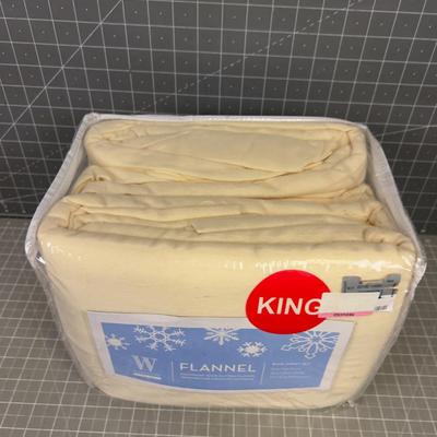 KING Size New Flannel Sheets, NEW Cream Color