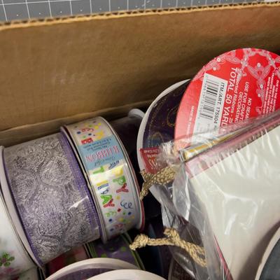 Box of NEW Ribbon Lot