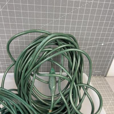 3 Green Long Extension Cords
