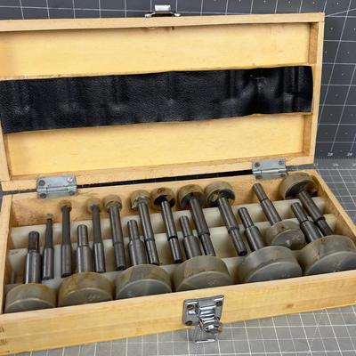 Forstener BIT Set in Wood Dovetailed Box