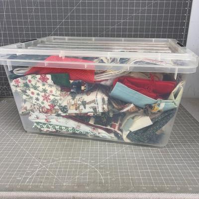 Tub of Holiday Quilt Makings