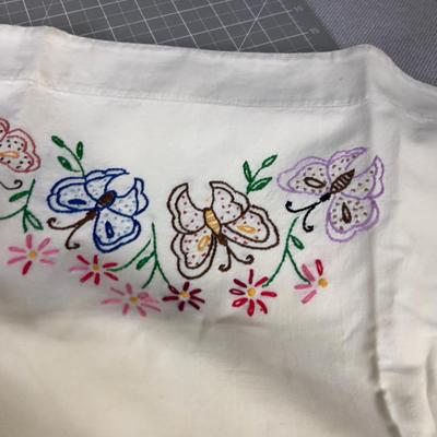 Hand Embroidered Butterfly Pillow Cases