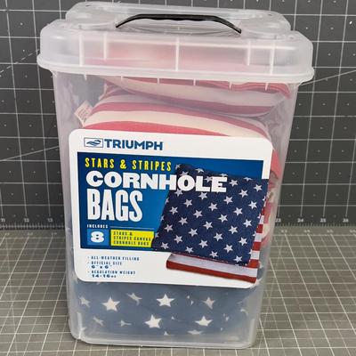 America! Corn Hole Bean Bags in the Stars and Stripes 