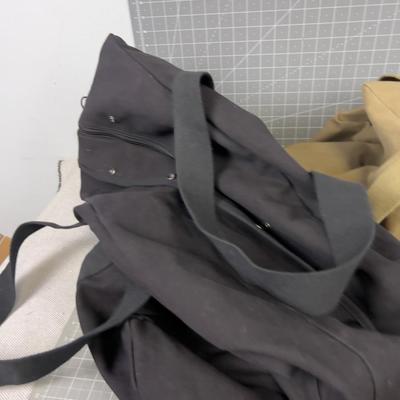 (2) Newer Military Duffel Bags, Olive & Black