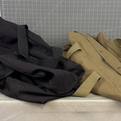 (2) Newer Military Duffel Bags, Olive & Black