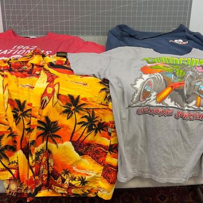 (4) Hawaiian and T-Shirts 