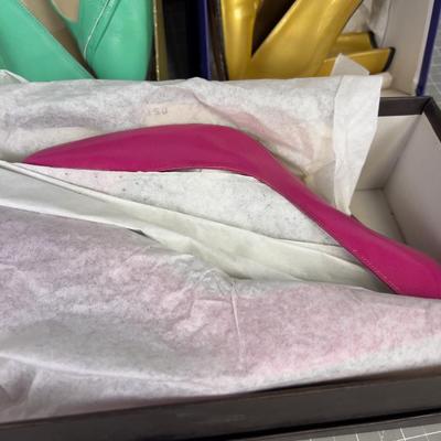 HEELS: Teal, Gold and Fuchsia Size 8