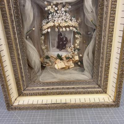 Antique Wedding Photo Shadow Box