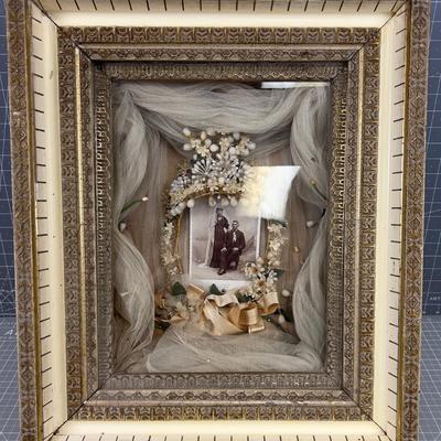 Antique Wedding Photo Shadow Box