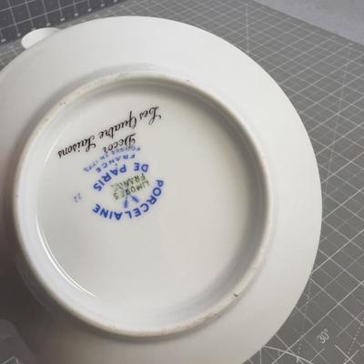 Demitasse Limoges Cups and Plate (2) 
