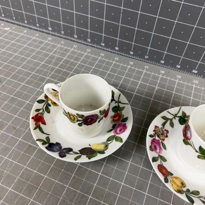 Demitasse Limoges Cups and Plate (2) 