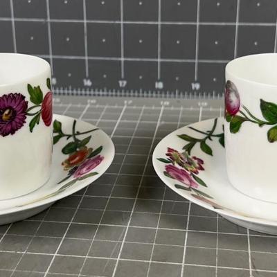 Demitasse Limoges Cups and Plate (2) 